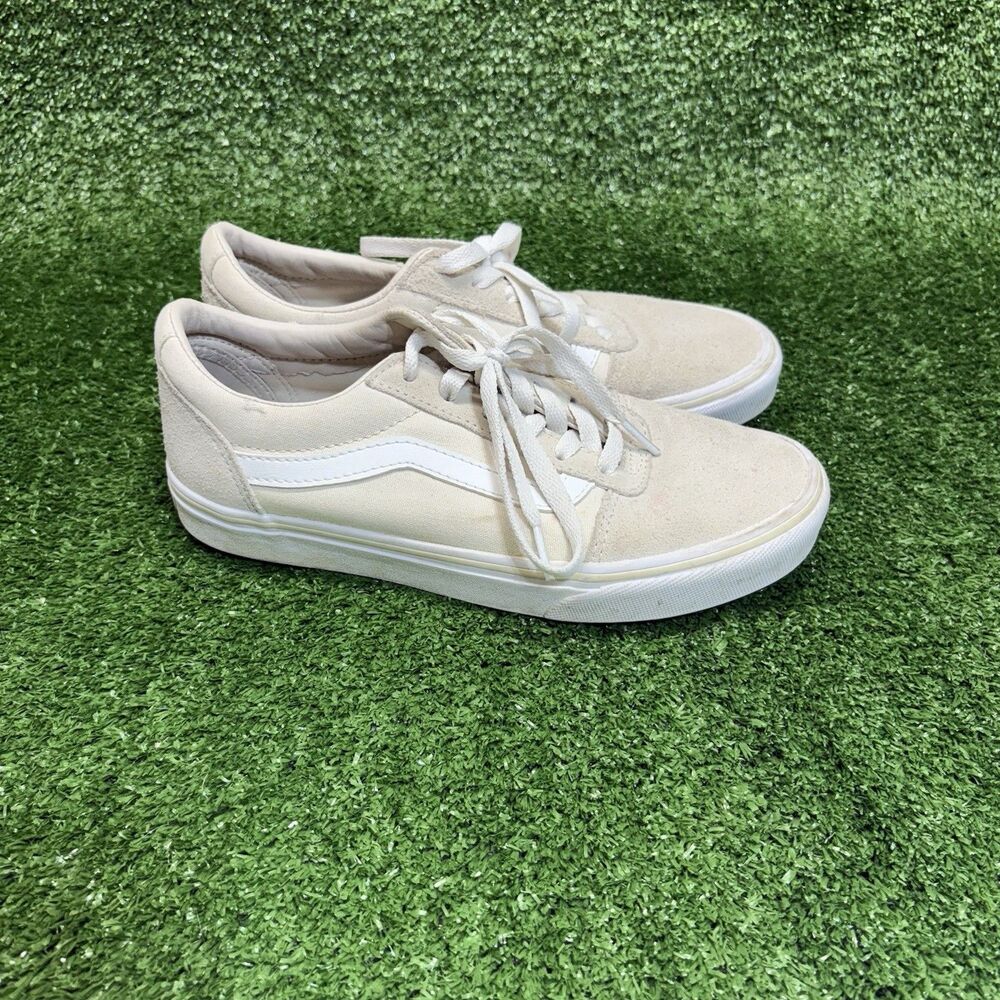 Vans Ward Womens Size 7 Beige White Athletic Walking Skateboard Shoes Sneakers - Picture 2 of 7